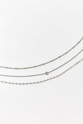 Women's Assorted Chain Anklet Set in Silver