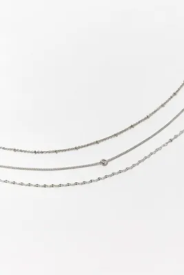 Women's Assorted Chain Anklet Set in Silver