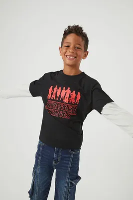 Kids Stranger Things Combo T-Shirt (Girls + Boys) in Black, 11/12