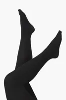 Semi-Sheer Nylon Tights in Black, 2X