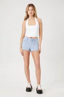 Women's High-Rise Denim Shorts in Light Denim, 27