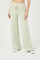 Women's Sweater-Knit Drawstring Pants in Lily Pad, XL