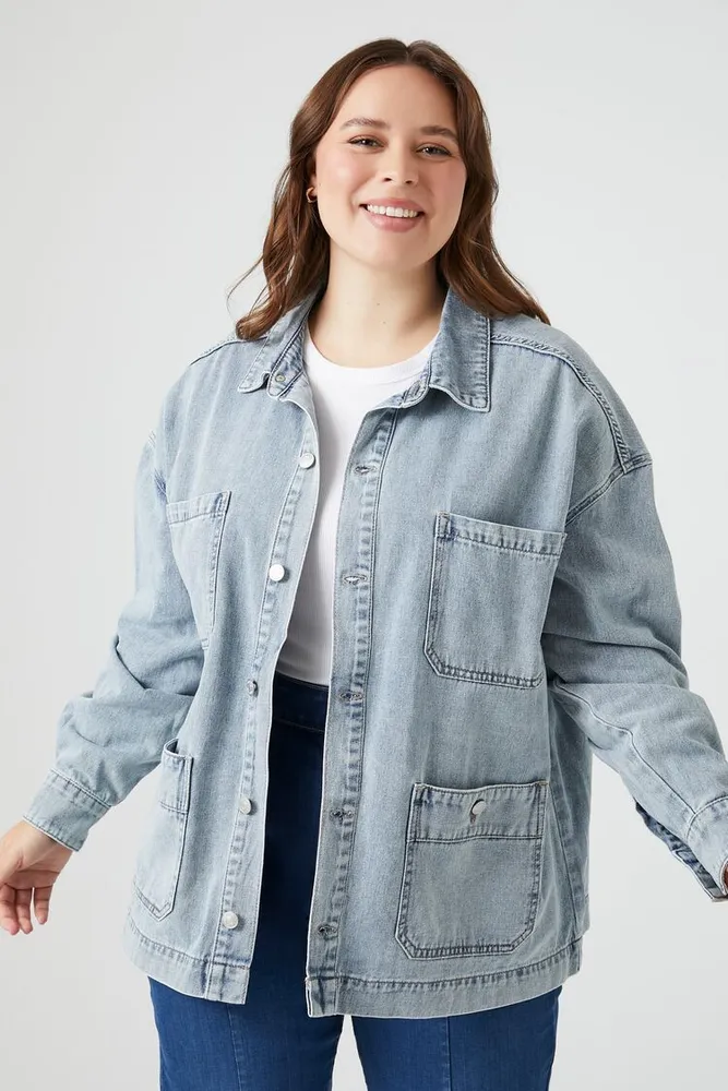 Women's Denim Trucker Jacket , 3X