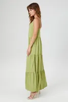 Women's Tiered Cami Maxi Dress in Sage, XS