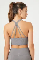 Women's Seamless Strappy Sports Bra in Dark Grey Small