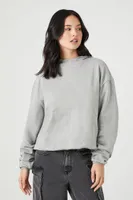 Women's French Terry Drop-Sleeve Hoodie in Heather Grey Medium