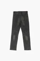 Kids Distressed Skinny Jeans (Girls + Boys) in Black, 13/14