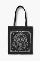 Zodiac Sign Graphic Tote Bag in Virgo/Black