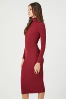 Women's Turtleneck Bodycon Midi Sweater Dress