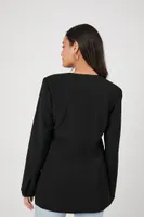 Women's Plunging Wrap Blazer in Black Small