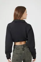 Women's Fleece Half-Zip Cropped Pullover