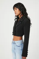 Women's Double-Breasted Cutout Cropped Blazer