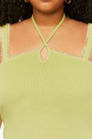 Women's Halter Tank Top in Herbal Green, 3X