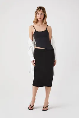 Women's Split-Hem Midi Pencil Skirt