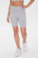 Women's Active Heathered Biker Shorts in Heather Grey, XS