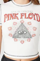 Women's Pink Floyd Graphic Cropped T-Shirt in Cream, XL