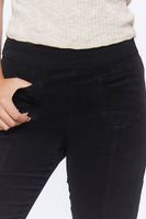 Women's Corduroy Mid-Rise Flare Pants Black