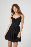 Women's Ruffle-Trim Cami Mini Dress in Black Large