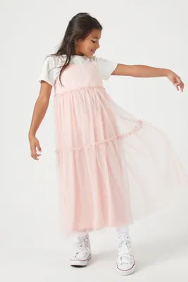 Girls Ruffle-Trim Maxi Dress (Kids) in Mauve, 13/14