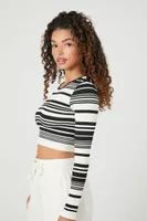 Women's Seamless Striped Crop Top