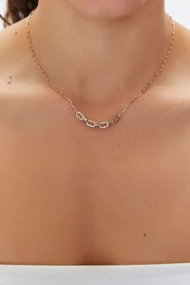 Women's Chunky Anchor Chain Necklace in Gold/Clear