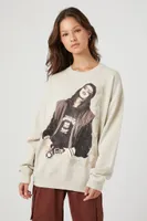 Women's Fleece Aaliyah Graphic Pullover in Taupe Small