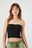 Women's Sweater-Knit Cropped Tube Top