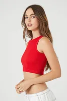 Women's Seamless Cropped Tank Top in Red, L/XL