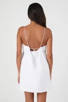 Women's Halter Shift Midi Dress in White Medium