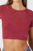 Women's Rib-Knit Cropped T-Shirt