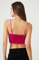 Women's Velvet Corset Cami Pink