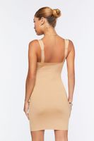 Women's V-Neck Bodycon Mini Dress in Safari Small