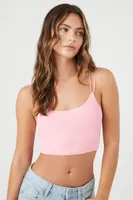 Women's Seamless Ribbed Bralette in Gossamer Pink Medium