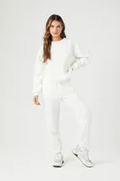 Women's Geo Quilted Jacquard Pullover White