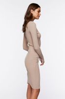 Women's Ribbed Knee-Length Sweater Dress