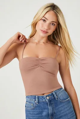 Women's Sweetheart Cropped Cami in Cappuccino Large