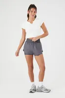 Women's Active Cropped Tee in Vanilla Large