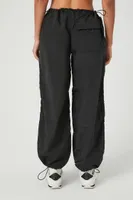 Women's Drawstring Windbreaker Joggers in Black Large