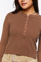 Women's Reverse Long-Sleeve Thermal T-Shirt in Turkish Coffee Small