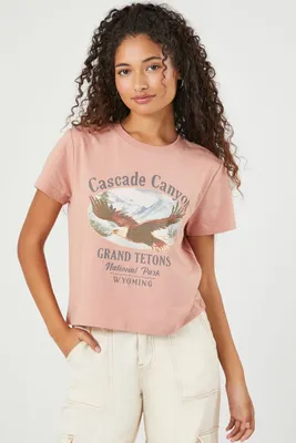 Women's Cascade Canyon Graphic T-Shirt in Rust, XL