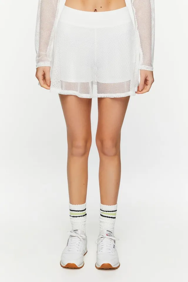 Forever 21 Women's Active Mesh Netted Skort White