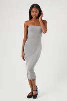 Women's Tube Bodycon Midi Dress Grey