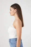 Women's Mesh Sweater-Knit Crop Top