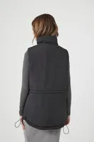Women's Utility Cargo Puffer Vest in Black Small