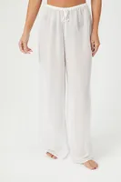 Women's Wide-Leg Swim Cover-Up Pants in Vanilla Large