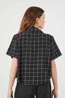 Women's Grid Print Shirt in Black/White Medium