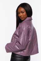 Women's Faux Leather Quilted Jacket in Dusk Small