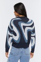 Women's Abstract Marble Print Sweater