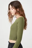 Women's Cropped Long-Sleeve Top Cypress