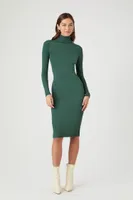 Women's Turtleneck Bodycon Midi Sweater Dress